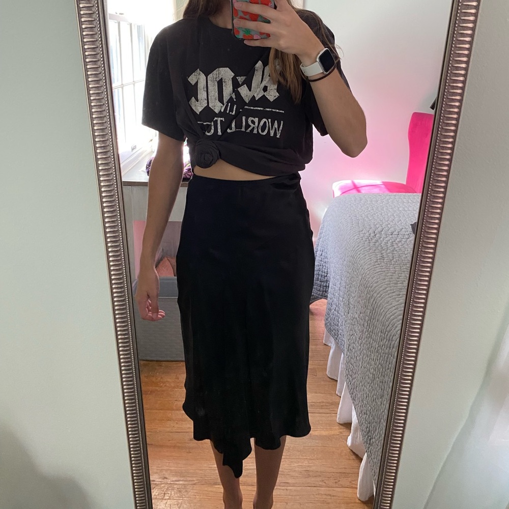 Black Satin Skirt